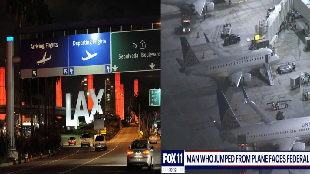 Victoria Dominguez leaps from plane