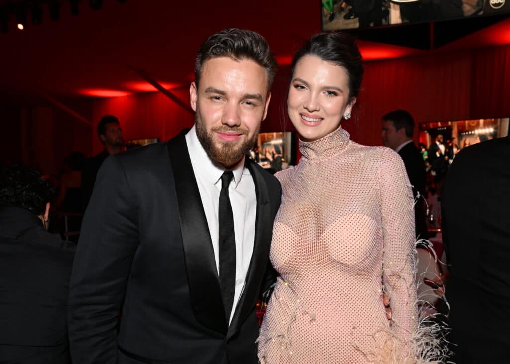 Liam Payne and Maya Henry attend the Elton John AIDS Foundation's 30th Annual Academy Awards Viewing Party on March 27, 2022 in West Hollywood, California.