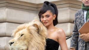 Kylie Jenner attends the Schiaparelli Haute Couture Spring Summer 2023 show as part of Paris Fashion Week on January 23, 2023 in Paris, France.