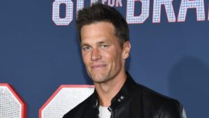 Tom Brady attends Los Angeles Premiere Screening Of Paramount Pictures' "80 For Brady" at Regency Village Theatre on January 31, 2023 in Los Angeles, California.