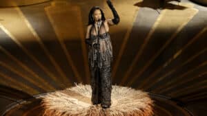 Rihanna performs onstage during the 95th Annual Academy Awards at Dolby Theatre on March 12, 2023 in Hollywood, California.