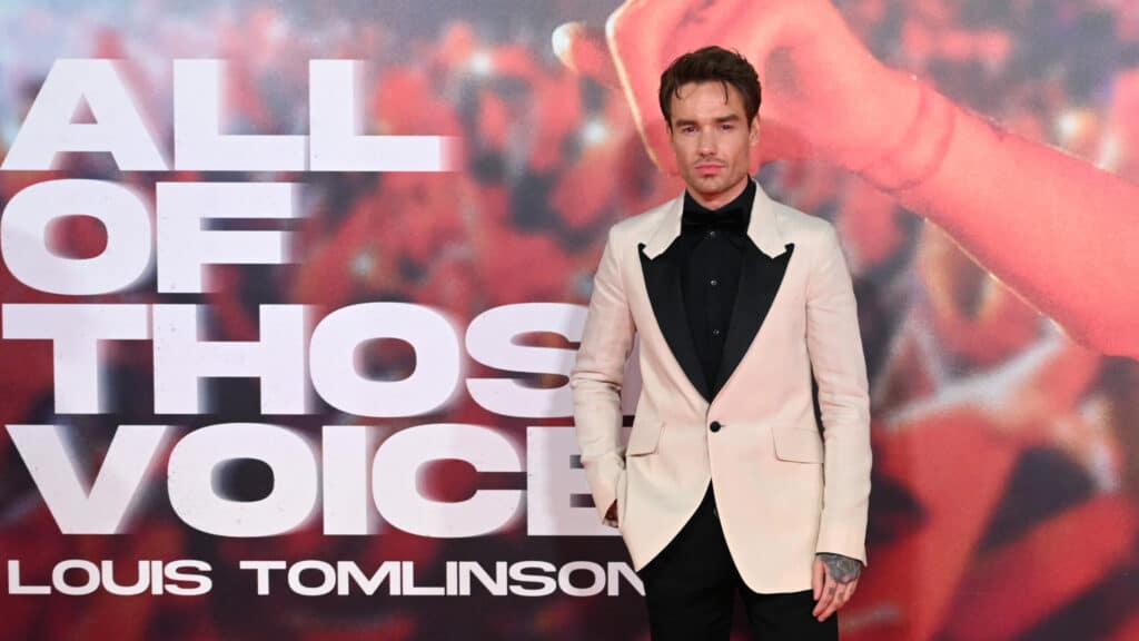 Liam Payne arrives at the "All Of Those Voices" UK Premiere at Cineworld Leicester Square on March 16, 2023 in London, England.