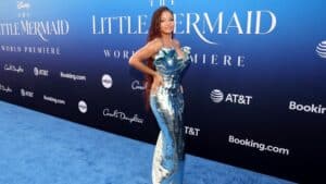 LOS ANGELES, CALIFORNIA - MAY 08: Halle Bailey attends the World Premiere of Disney's live-action feature "The Little Mermaid" at the Dolby Theatre in Los Angeles, California on May 08, 2023.