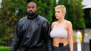 Kanye West and Bianca Censori are seen on May 13, 2023 in Los Angeles, California.