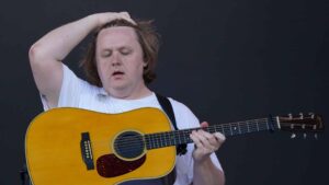 Lewis Capaldi performing on the Pyramid Stage, at the Glastonbury Festival at Worthy Farm in Somerset. Picture date: Saturday June 24, 2023.