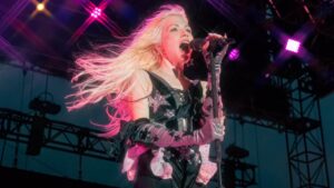 NEW YORK, NEW YORK - AUGUST 07: Carly Rae Jepsen performs at Pier 17 Rooftop on August 07, 2023 in New York City.