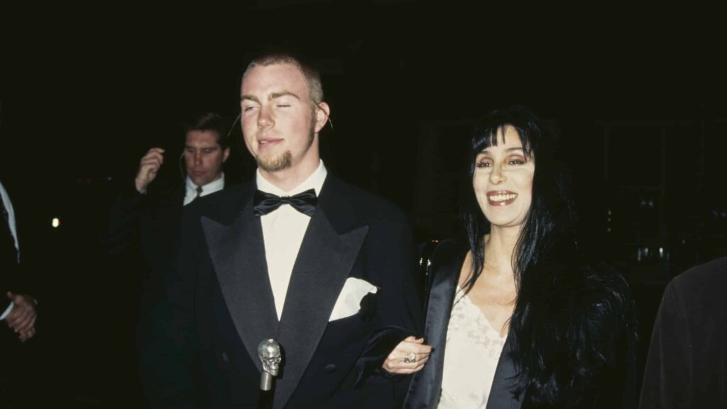 Elijah Blue Allman and American singer and actress Cher attend the 5th Annual Fire and Ice Ball to Benefit Revlon UCLA Women Cancer Centre held at the 20th Century Fox Studios in Century City, California, United States, 7th December 1994.