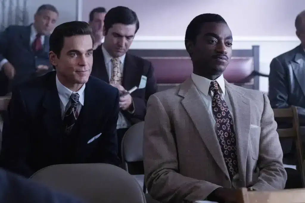 Matt Bomer as Hawkins “Hawk” Fuller and Jelani Alladin as Marcus in ‘Fellow Travelers’.