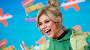 US singer-songwriter Jackie Miskanic, known professionally as Jax arrives for the 36th Annual Nickelodeon Kids' Choice Awards at the Microsoft Theater in Los Angeles, California, on March 4, 2023. (Photo by Michael Tran / AFP)