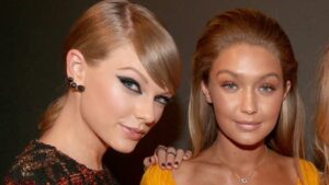 0: (L-R) Recording artist Taylor Swift, models Gigi Hadid, Karlie Kloss and Lily Aldridge attend the 2015 MTV Video Music Awards at Microsoft Theater on August 30, 2015 in Los Angeles, California.