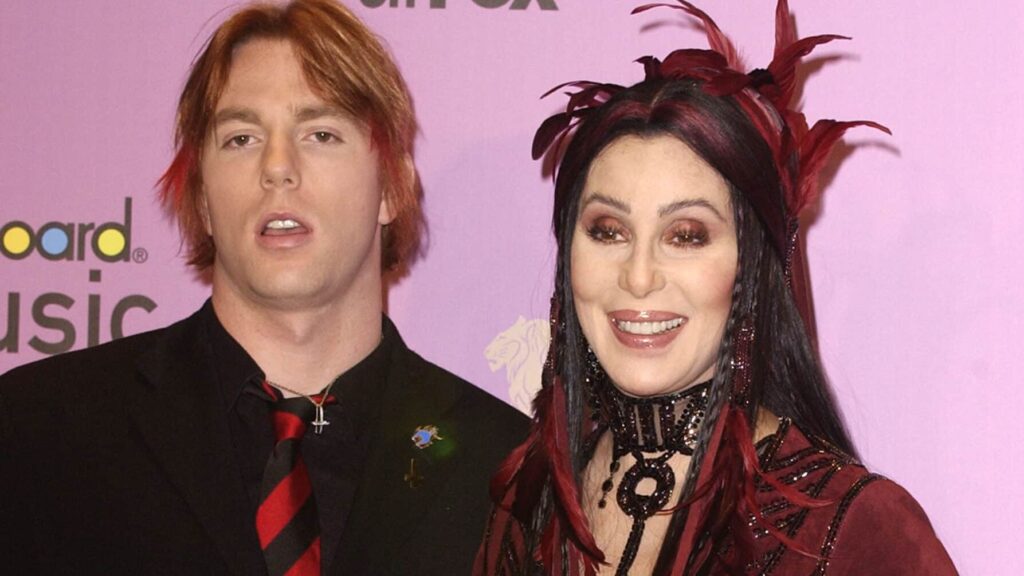 Elijah Blue & Cher during 2002 Billboard Music Awards - Press Room at MGM Grand Arena in Las Vegas, Nevada, United States.