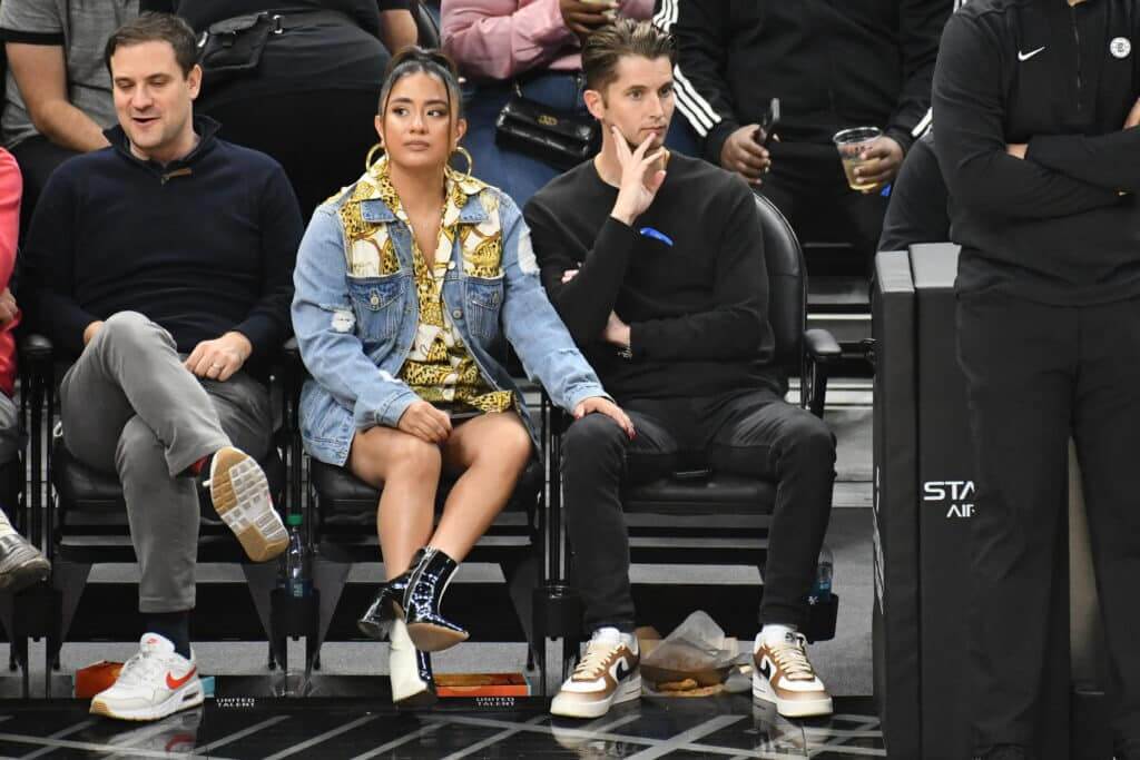Ally Brooke and Will Bracey attend a game between the Los Angeles Clippers and the Orlando Magic at Crypto.com Arena on October 31, 2023 in Los Angeles, California. NOTE TO USER: User expressly acknowledges and agrees that, by downloading and or using this photograph, User is consenting to the terms and conditions of the Getty Images License Agreement.