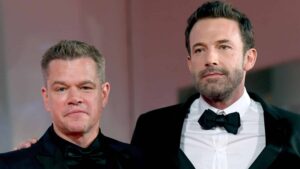 Matt Damon (L) and Ben Affleck arrive for the premiere of 'The Last Duel' during the 78th annual Venice International Film Festival, in Venice, Italy, 10 September 2021. The movie is presented out of competition at the festival running from 01 to 11 September.