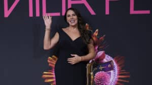 Actress Karla SofÃ­a Gascon attends the red carpet for Emilia Perez film Premiere at Cinepolis Plaza Carso. on January 15, 2025 in Mexico City, Mexico.