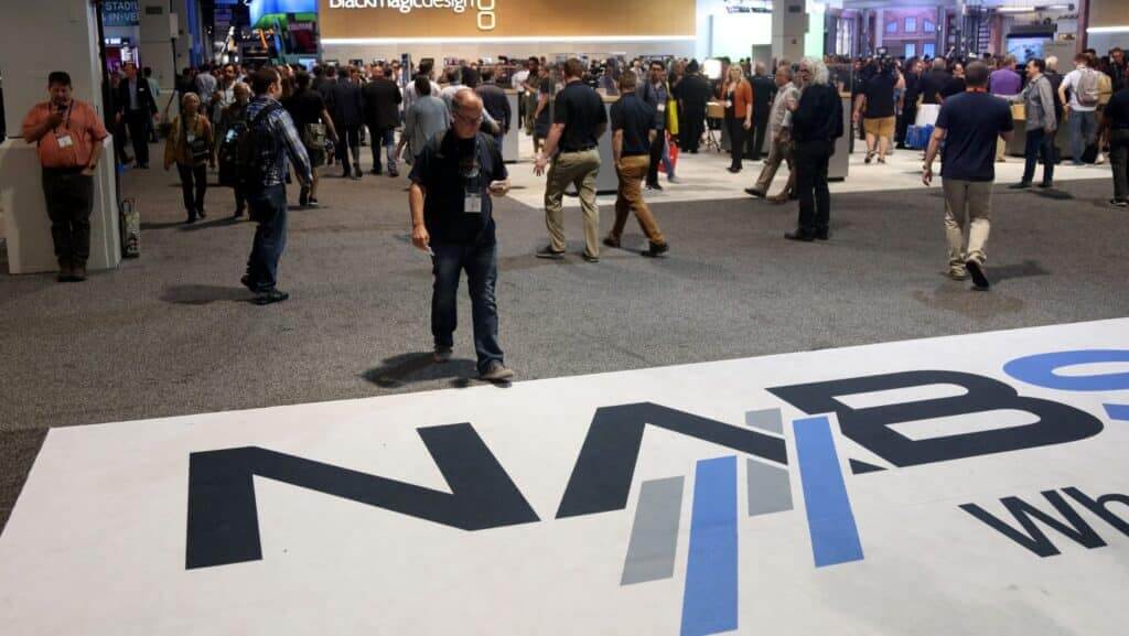 People attend the 2018 NAB Show at the Las Vegas convention center in Las Vegas, Nevada, USA, 10 April 2018. More then 100,000 people are attending the National Association of Broadcasters (NAB) show that runs from 09 to 12 April 2018.
