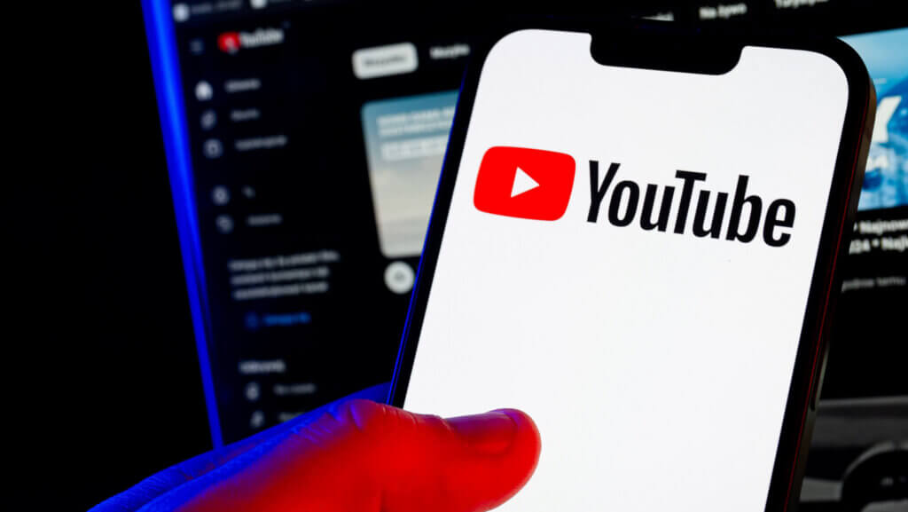 In this photo illustration, a Youtube logo seen displayed on a smartphone.