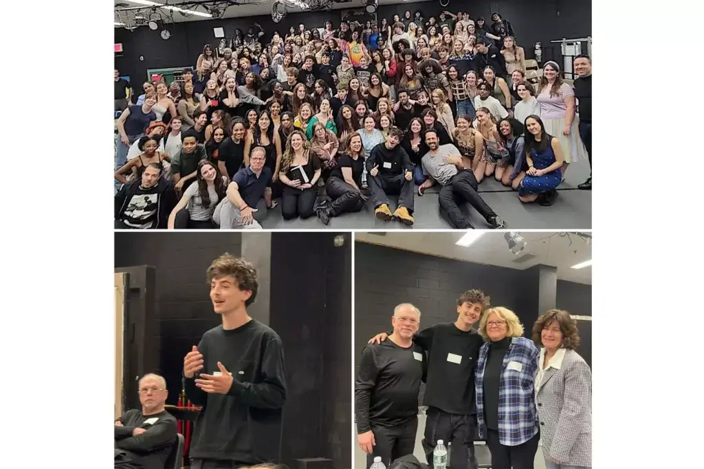 Timothee Chalamet at LaGuardia HS of Music & Art and Performing Arts LaGuardia High School Drama Department. Photo: drama_lag/Instagram