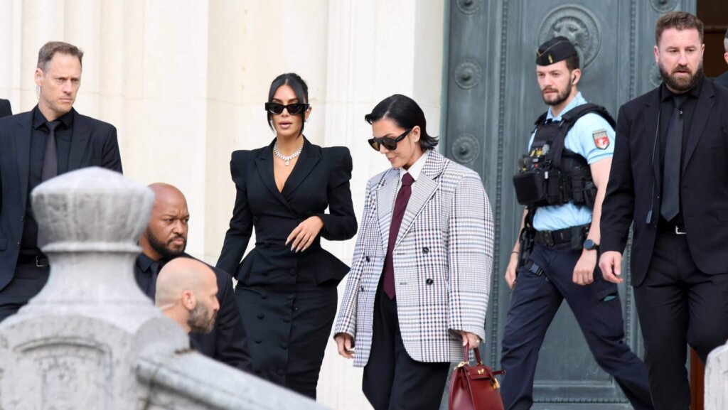 Kim Kardashian and her mother Kris Jenner seen leaving court in Paris after Paris Robbery Trial. Photo: FD Press/SIPA / Shutterstock