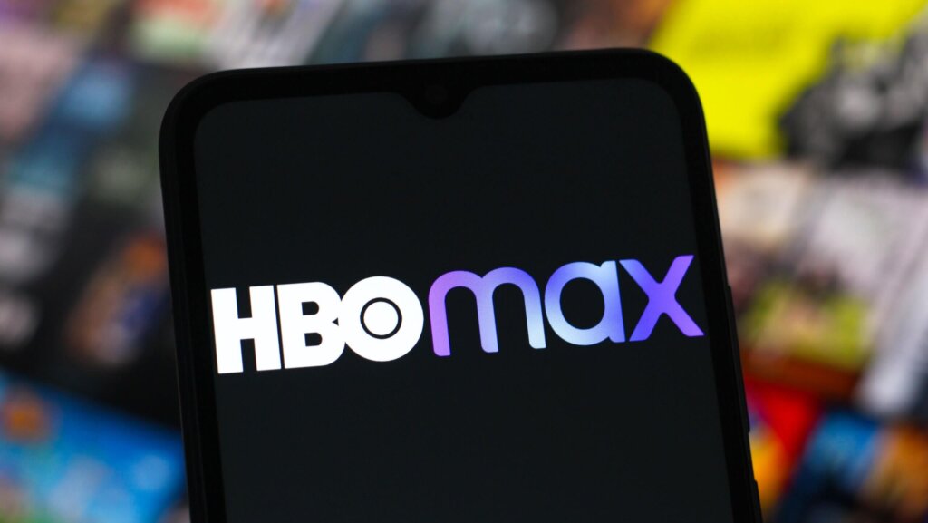 In this photo illustration, the HBO Max logo is seen displayed on a smartphone screen.