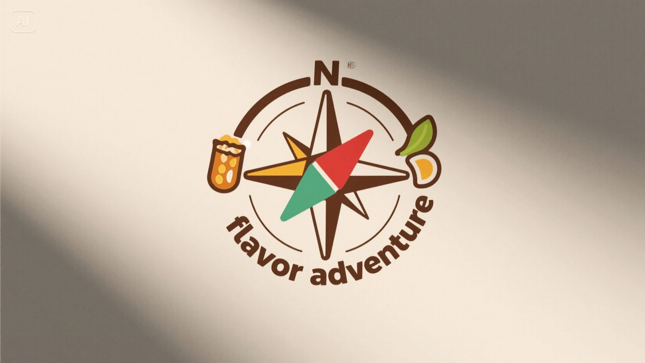 Flavor Adventure logo with a compass, beer mug, and fruit slice icons